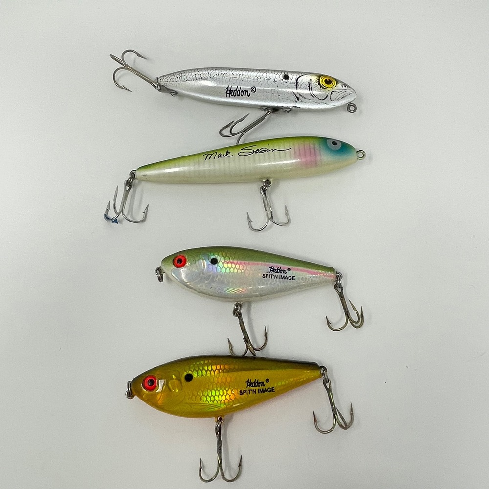 Heddon Zara Spook Spitn Image Rebel Jumpin Minnow Mark Sosin Lures Lot of 4